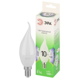 Лампа светодиодная GREEN LINE BXS-10W-865-E14 GL 10Вт свеча на ветру 6500К свет холод. E14 Эра Б0067