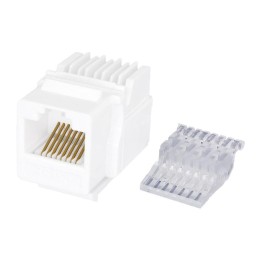 Модуль розеточный Keystone Jack 8P8C RJ-45 UTP кат.5E заделка без инструмента бел. (DIY) SUPRLAN 10-