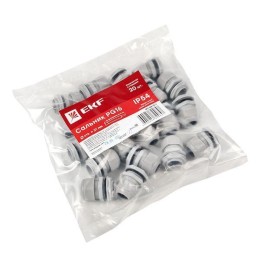 Сальник PG16 d10-14мм (d отверст. 21мм) IP54 PROxima EKF plc-pg-16-r