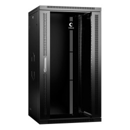 Шкаф телекоммуникационный настенный SH-05F-22U60/60-BK 19дюйм 22U 600х600х1082мм дверь стекло черн.
