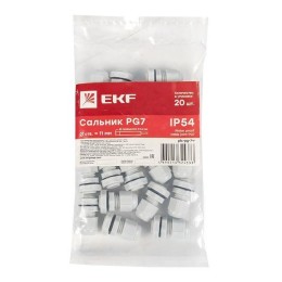 Сальник PG7 d3-6.5мм (d отверст. 13мм) IP54 PROxima EKF plc-pg-7-r