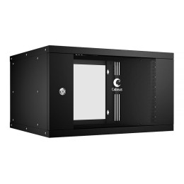 Шкаф телекоммуникационный настенный разборный LIGHT WSC-05D-6U55/45-BK 19дюйм 6U дверь стекло черн.