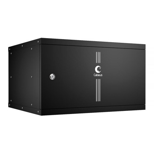 Шкаф телекоммуникационный настенный разборный LIGHT WSC-05D-6U55/45m-BK 19дюйм 6U дверь метал. черн.
