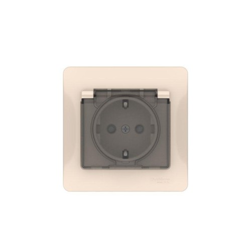 Розетка Glossa 16А IP44 с заземл. защ. шторки с крышкой быстрозажим. клем. в сборе беж. SE GSL000248