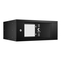 Шкаф телекоммуникационный настенный разборный LIGHT WSC-05D-4U55/45-BK 19дюйм 4U дверь стекло черн.