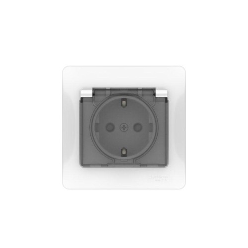 Розетка Glossa 16А IP44 с заземл. защ. шторки с крышкой быстрозажим. клем. в сборе бел. SE GSL000148
