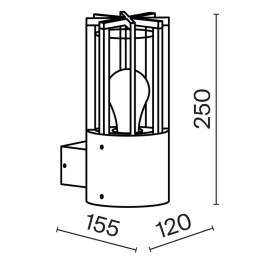 Светильник Barrel 1х15Вт E27 IP54 бра настен. Maytoni O453WL-01GF