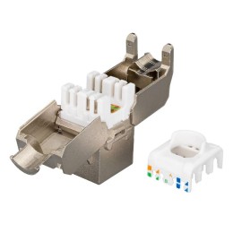 Модуль розеточный Keystone Jack 8P8C RJ-45 FTP кат.5E заделка без инструмента 180град. (DIY) SUPRLAN