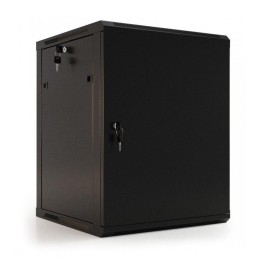 Шкаф настенный TWB-1866-SR-RAL9004 19дюйм 18U 908х600х600мм метал. перед. дверь с замком две боковые