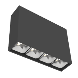 Светильник светодиодный DL-Box Reflect Multi 1х4 14Вт 4000К 150х40х115 накладной 36град. RAL9005 чер