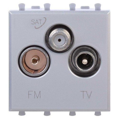 Розетка телевизионная TV/FM/SAT 2мод. Avanti "Закаленная сталь" DKC 4404532