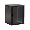 Шкаф настенный TWB-1845-GP-RAL9004 19дюйм 18U 908х600х450мм стеклян. дверь с перфорацией по бокам ру