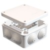 Коробка распределительная ОП 105х105х56мм IP54 с клемм. 7 выходов 4 гермоввода 16А 24 контакта. крыш