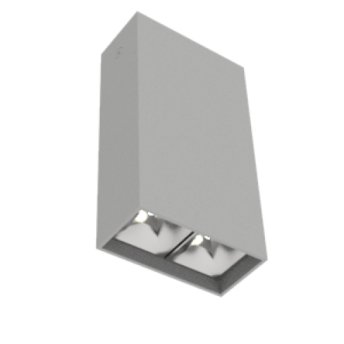 Светильник светодиодный DL-Box Reflect Multi 1х2 5Вт 3000К 80х40х150 накладной кососвет RAL7045 сер.
