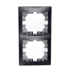 Рамка 2-м Mira вертикальная черн. бархат LEZARD 701-4200-152