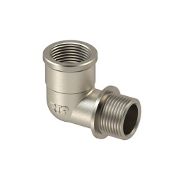 Угольник латунь внутр./наружн. резьба 1дюймх90град. никель RTP 25184