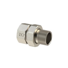 Американка прямая латунь 1дюйм никель RTP 25192