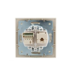 Розетка компьютерная + телефонная 2-м СП Mira RJ45 + RJ11 крем./крем.. LEZARD 701-0303-143