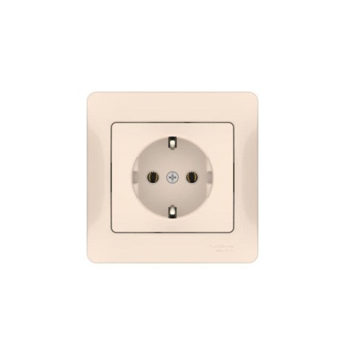 Розетка Glossa 16А с заземл. быстрозажим. клем. в сборе беж. SE GSL000242S