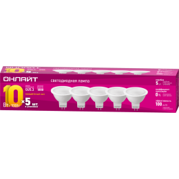 Лампа светодиодная 90 615 ОLL-MR16-10-230-3K-GU5.3-PACK5 ОНЛАЙТ 90615