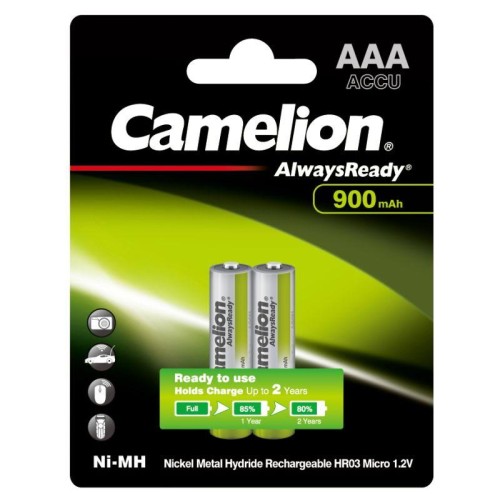 Аккумулятор AAA/R03 900мА.ч NI-MN Always Ready BL-2 металлик (блист.2шт) Camelion 9165