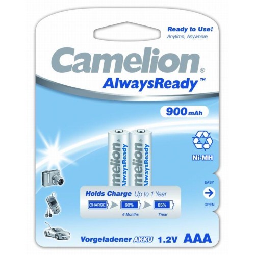 Аккумулятор AAA/R03 900мА.ч NI-MN Always Ready BL-2 металлик (блист.2шт) Camelion 9165
