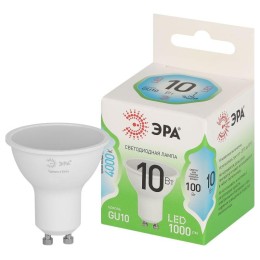 Лампа светодиодная GREEN LINE MR16-10W-840-GU10 GL 10Вт софит 4000К яркий свет бел. GU10 Эра Б006699