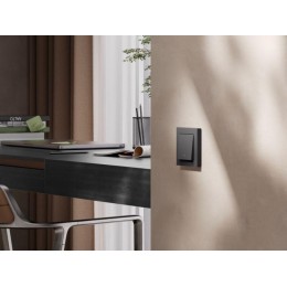 Выключатель 1-кл. AtlasDesign Smart 10А (сх. 1) L+N с подсветкой Zigbee механизм карбон SE ATN001013