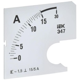 Шкала сменная для амперметра Э47 15/5А-1.5 72х72мм IEK IPA10D-SC-0015