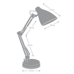 Светильник KD-331 C01 настол. 230В 40Вт E27 бел. Camelion 12790
