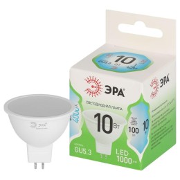 Лампа светодиодная GREEN LINE MR16-10W-840-GU5.3 GL 10Вт софит 4000К яркий свет бел. GU5.3 Эра Б0067