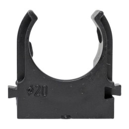 Держатель для труб (клипса) d25мм для монтажного пистолета черн. (уп.100шт) Plast EKF derjp-z-25-bla