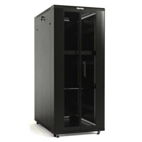 Шкаф TTB-4781-DD-RAL9004 напол. 19дюйм 47U 2277х800х1000мм передн. и задн. распашные перфор. двери (