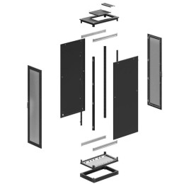 Шкаф напольный 42U 600х1200 двери стекло/сплошная укомплектован вводом и заглушками RAL9005 DKC R5IT