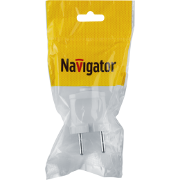 Вилка прямая 61 358 NCA-PL01-6A-X-WH без заземл. бел. Navigator 61358