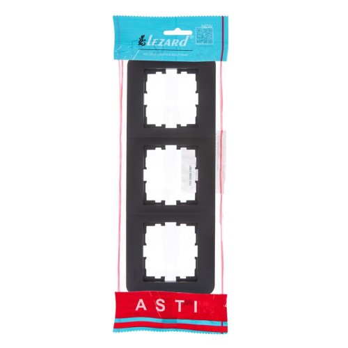 Рамка 3-м ASTI горизонт. черн. бархат LEZARD 7081-4200-148