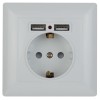 Розетка 1-м СП Solo 4-410-01 16А IP20 250В 2хUSB P+E Schuko с заземл. защ. шторки бел. Intro Б005371