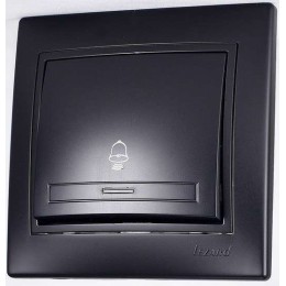 Кнопка звонка 1-кл. 1п СП Mira 10А IP20 со вставкой черн. бархат LEZARD 701-4242-103