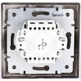 Кнопка звонка 1-кл. 1п СП Mira 10А IP20 со вставкой черн. бархат LEZARD 701-4242-103
