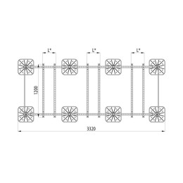 Конструкция опорная для установки оборудования TECHNORAPTOR FOOT 3000х1200 тип 1 HD КМ TR0261