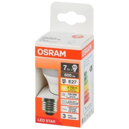 Лампа светодиодная LED Star 7Вт шар 2700К E27 600лм (замена 60Вт) OSRAM 4058075696389