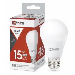 Лампа светодиодная низковольтная LED-MO-PRO 15Вт грушевидная 4000К нейтр. бел. E27 1200лм 12-48В IN