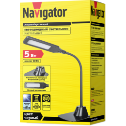 Светильник светодиодный настольный 71 565 NDF-D007-5W-5K-BL-LED 5Вт 5000К 350лм на основании черн. N