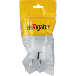 Вилка прямая 61 359 NCA-PL02-16A-E-WH с заземл. бел. Navigator 61359