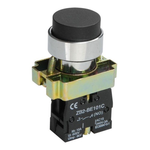 Кнопка LAY5-BL21 1НО без подсветки черн. KARAT IEK BBT70-BL-K02