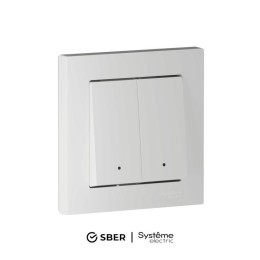 Выключатель 2-кл. AtlasDesign Smart 10А (сх. 5) L+N с подсветкой Zigbee механизм бел. SE ATN000153Z