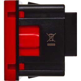 Розетка 2мод. 16А 250В 90град. с заземл. защ. шторки винт. зажимы красн. Daccord 4525047