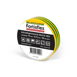 Изолента ПВХ 19х0.13х20 желт./зел. Fortisflex 90824