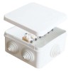Коробка распределительная ОП 84х84х45мм IP54 с клемм. 7 выходов 3 гермоввода 10А 6 контактов крышка