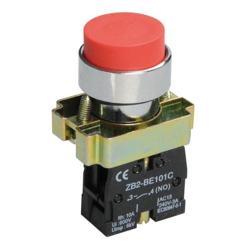 Кнопка LAY5-BL41 1НО без подсветки красн. KARAT IEK BBT70-BL-K05